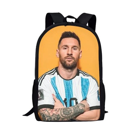 Messi Rygsæk Fodboldspiller Teen Drenge Lynlås Skole Taske