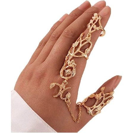 Charm Leaf Full Finger Rings Crystal Knuckle Ring