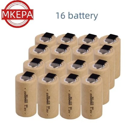 Skruetrækker Elektrisk boremaskine SC Batterier 1,2V 2200mAh Sub C Ni-Cd genopladeligt batteri Med Tab Elværktøj NiCd SUBC celler