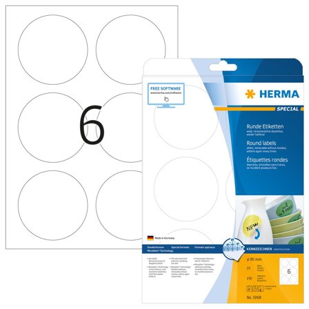Herma Etiketten A4 weiß 85 mm ablösbar Papier 150 St.