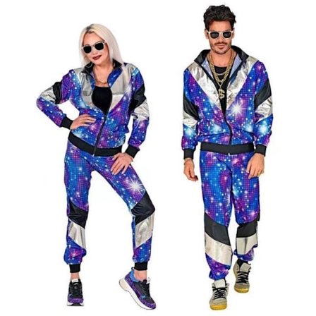 80-tals kostym par retro träningsdräkt set 90-tals hiphop skaljacka festklänning för män kvinnor halloween outfits Starlight