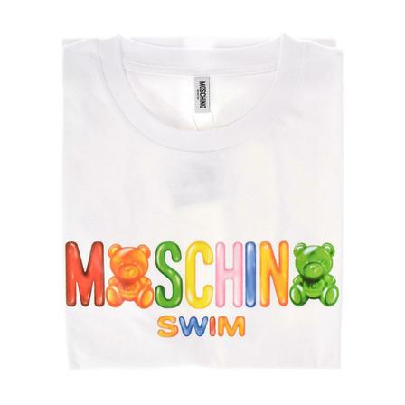 Moschino A19102325Bianco T-shirt vit, Herr, Herr, Storlek: XS