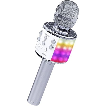Trådlös Bluetooth karaokemikrofon med LED-lampor