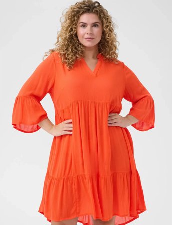 Kaffe Curve Kcmariana Ami Dress - Orange - 50