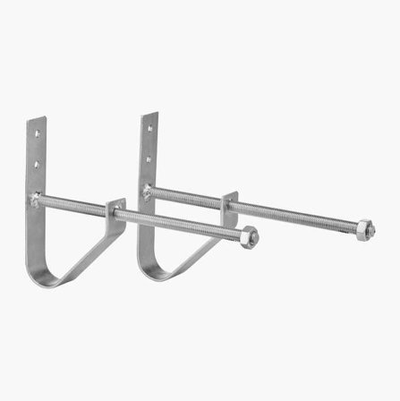 Biltema - Dekkhenger for Veggmontering, 2 stk, Galvanisert Stålstang, Belastning maks. 20 kg, Lengde 230 mm