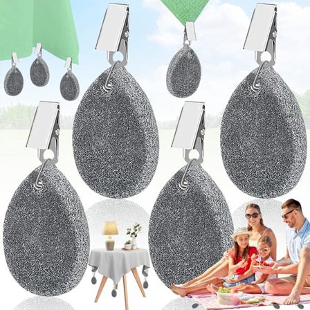 Dugvægte med Klemmer, Borddugsvægte med Klips, Marmor Dugvægte Sæt, til Fest Picnic Have Hjem Indendørs Udendørs Camping