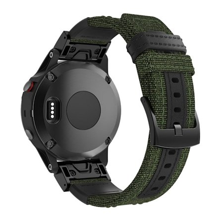 Garmin Fenix 5 / Fenix 5 Plus klockband av äkta läder - Armégrön