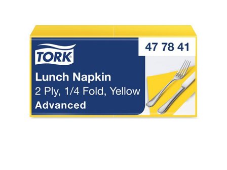 TORK Servett Lunch 2-lags gul 200/fp - Lyreco - Kök och servering - Servetter och dukar - Servett - 2-lagers