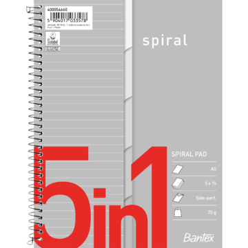 Kollegieblokk A5 Linjert 5x15