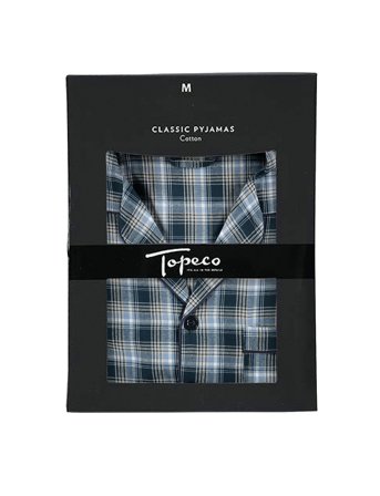 TOPECO Mens Flanell Pyjama - Blue - L