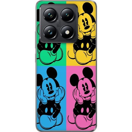 Kompatibelt Mobilskal till Xiaomi Xiaomi 14T Pro Mickey Mouse popkonst affisch färgglad Disney retroserie tecknad ikonisk figur Andy Warhol-stil kons