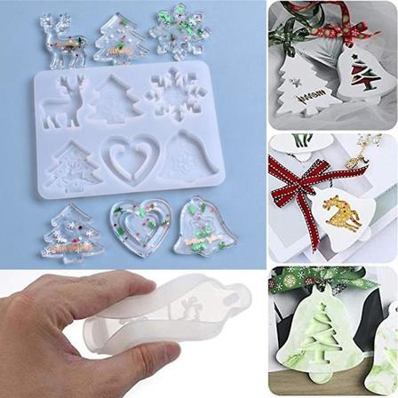 Juletrær anheng hengende tag silikonform DIY epoksyharpiksstøping lage håndverk form