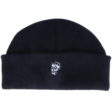 Abducted - Černá shortbeanie Beanie - Tiny Hipster Skull Black Short Beanie @ Hatstore