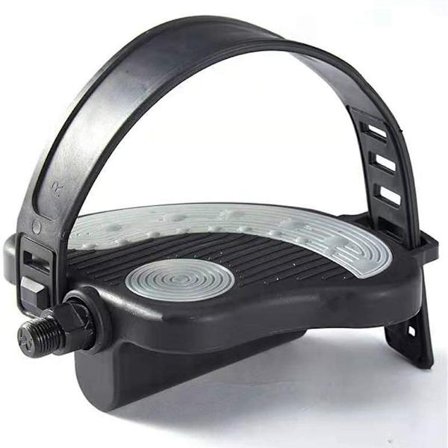 1 par cykelpedaler med tåclips, bure og stropper, skridsikre pedaler til motionscykel, spinningcykel, mountainbike