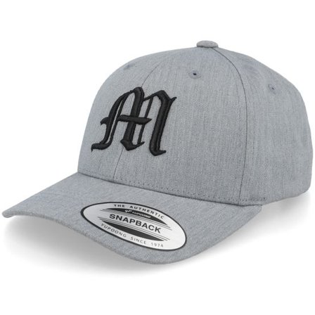 Kiddo Cap - Grå adjustable Keps - Kids M Letter 3d Heather Grey Adjustable @ Hatstore