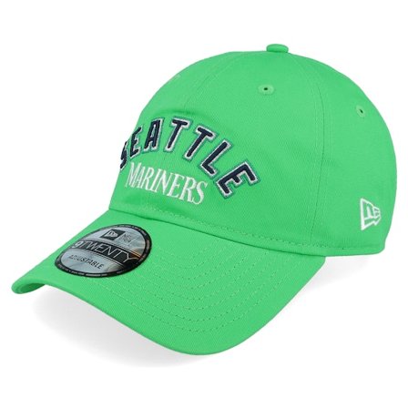 New Era - MLB Green unconstructed Czapka Z Daszkiem - Seattle Mariners MLB Wordmark 9TWENTY Green Dad Cap @ Hatstore
