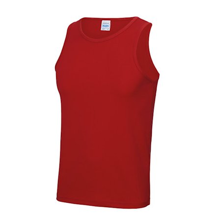 AWDis Just Cool Herr Sport Gym Enkel Tank Top / Linne L Fire Re