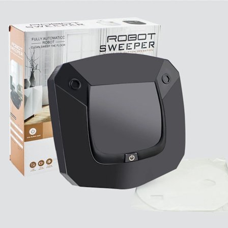 Kvadratisk robotstøvsuger for hjemmet, oppladbar og automatisk