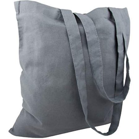 Bomullspåse Två Långa Handtag - Grå 3 st