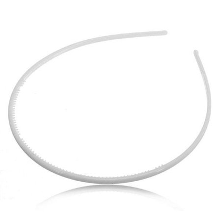 Smal vit taggat smal plast diadem 4 mm. bred