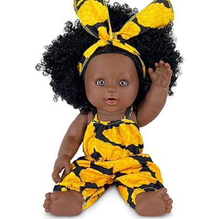 African American Black Doll Baby 12 Tums Babydockor För Ki