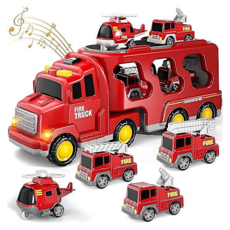 7-i-1 Lastebil Friksjonsdrevet Leketøybil, Brannbil Leker Konstruksjonsbil Leker Politibil Leker For Småbarn (FMY)