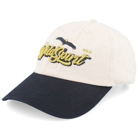 Wild Spirit - Beige unconstructed Casquette - Stay Wild Script Washed Stone/Black Dad Cap @ Hatstore