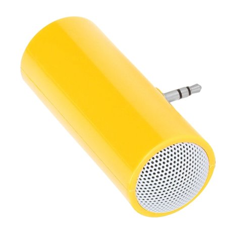 3,5 mm Jack Stereo Minihøyttaler Bærbar Trådløs Plug-in Høyttaler for Mobiltelefoner og Nettbrett Gul