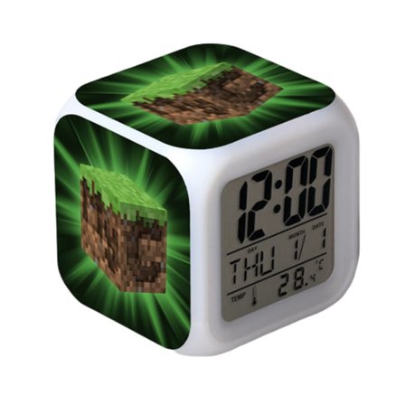 Wekity Anime Alarmklokke One Piece LED firkantet klokke Digital alarmklokke med tid, temperatur, alarm, dato