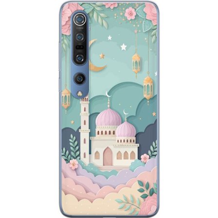 Kompatibelt Mobildeksel til Xiaomi Mi 10 Pro 5G Håndtegnet reiseinspirert mønster med verdenskart, fly, hjerter og vintage eventyrtema