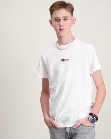 Tommy Hilfiger MONOTYPE STRIPED REG TEE SS Hvit T-skjorter Gutt - Kids Brand Store