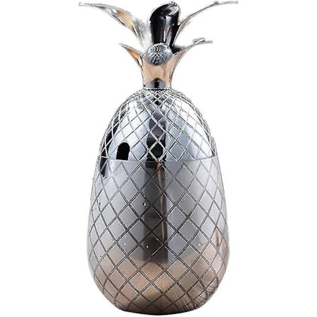 Ananas Ispand med Låg, Drikkespand, Metal, Rustfrit Stål, Ispand, Cocktailtilbehør til Drinks