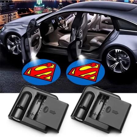 IC 2 stk. Superman Billedørslys Logo Projektor Led Trådløs Billedørs Skygge Lys Velkommen Invitation Lamper til Alle Bilmodeller