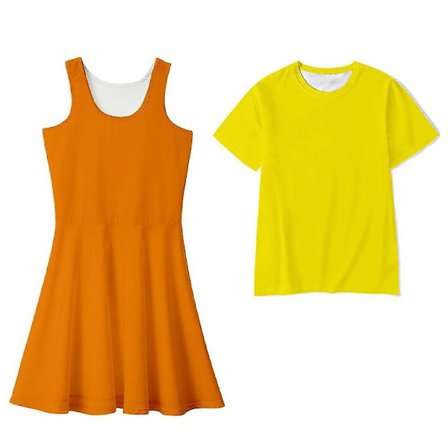 Squid Game Dam T-shirt + Klänning Set Tvådelad outfit Cosplay Tmall