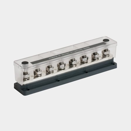 Kopplingsplint BEP Marine Pro Installer Heavy-duty Bus Bar, 8 x M10, 650 A, med lock, tennpläterad koppar och stål