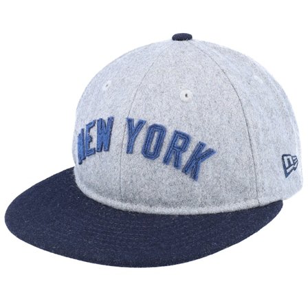 New Era - MLB Grey snapback Czapka Z Daszkiem - New York Yankees Cooperstown 9FIFTY Retro Crown Heather Grey/Navy Snapback @ Hatstore