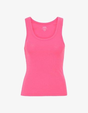 Women Organic Rib Tank Top - Bubblegum Pink - XL