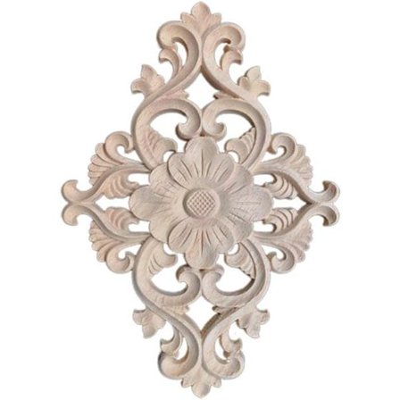 Møbel Træ Udsmykning Carved Onlay Dekorativ Hjørne Onlay Applique Flow