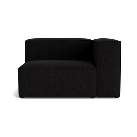 Lissabon XL Højrevendt Hjørnemodul Danubio Sort Modulsofa med Kvalitetsstof & Krydsfiner Ramme 130x100x72cm - Holdbar Sofa