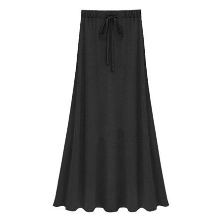 Dame vintage elastisk talje A-linje lang midinederdel