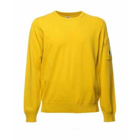 C.p. Company Cotton Crepe Crew Neck Knit Gul, Herre Sweatshirts