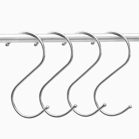 Set med 50 st Multifunktionella Hängande S-krokar Kromfinish S-formade