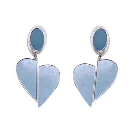 Trendiga spegel Hjärthänge Örhängen Temperament Splicing Hjärtformade örhängen för kvinnliga smycken Collection default