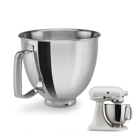 Ruostumattomasta teräksestä valmistettu kulho KitchenAid 4.5QT / 5QT Keittiöapulainen