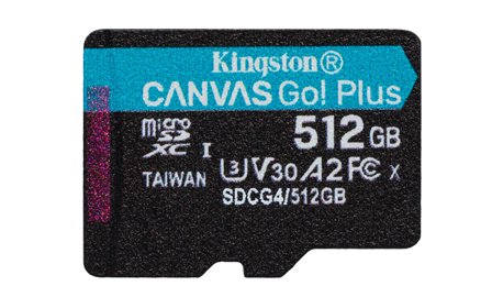 Kingston 512GB Canvas Go Plus Gen4 microSD-kort, UHS-I, U3, V30, A2, inkludert SD-adapter