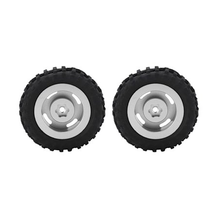 2 stk. 50 mm felg gummidekk 4 hull for AXIAL SCX24 1 24 RC bil oppgraderingsdeler sølv
