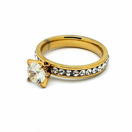 Rostfritt stål ring CZ