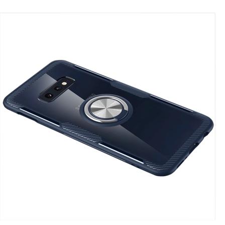 Samsung Galaxy S10 Plus - LEMAN-suojus sormustelineellä Marinblå/Silver