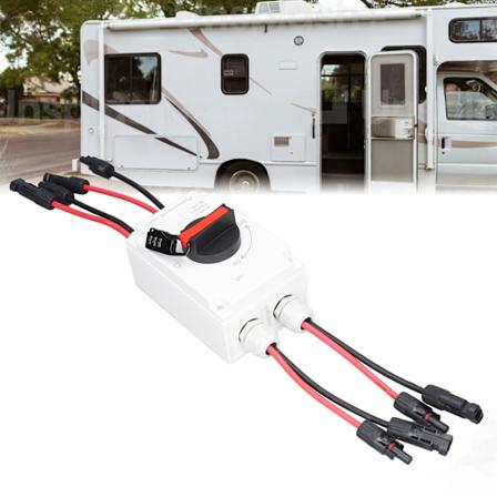 PV-aurinkopaneelien erotuskytkin 2 tuloa 2 ulostuloa, fotovoltaisen piirin erotin 32A DC1200V 2 johdinta IP66 vedenkest v
