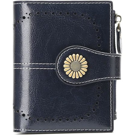 Tummansininen - Naisten lompakko nahkainen kolikkokukkaro naisten lyhyt kortti